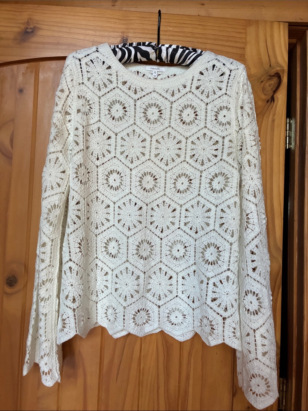 Crochet granny square hippie boho open know sweater